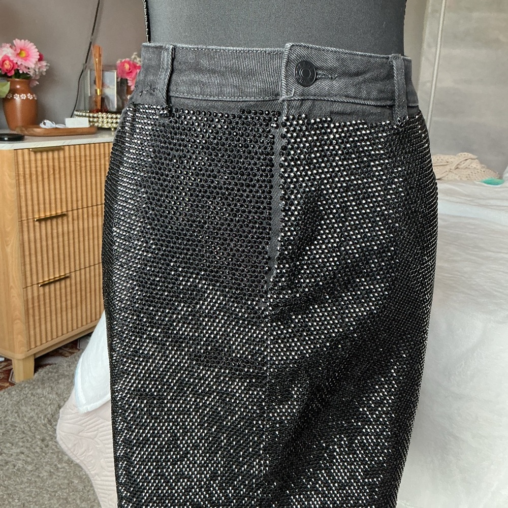 Windsor Black Sequin Pencil Skirt